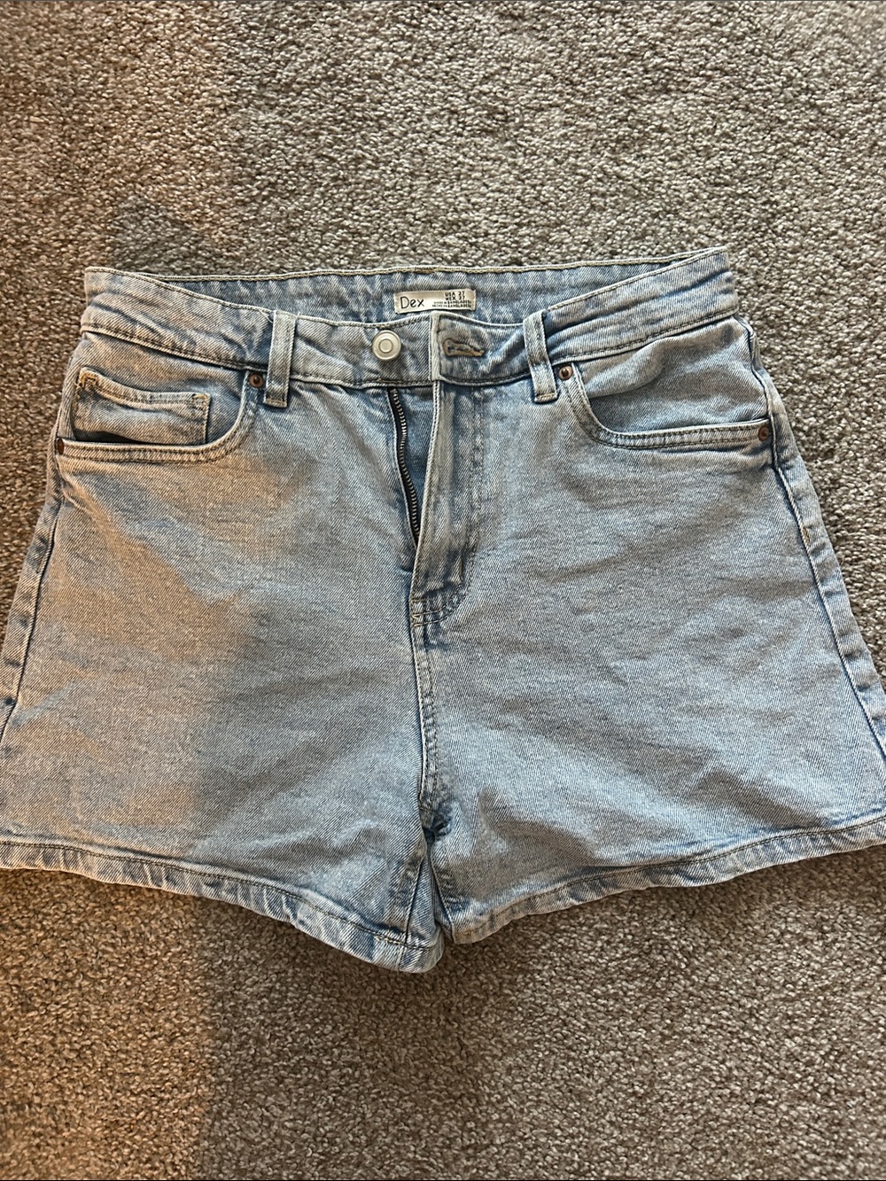 Dex Light Wash High-Rise Denim Shorts